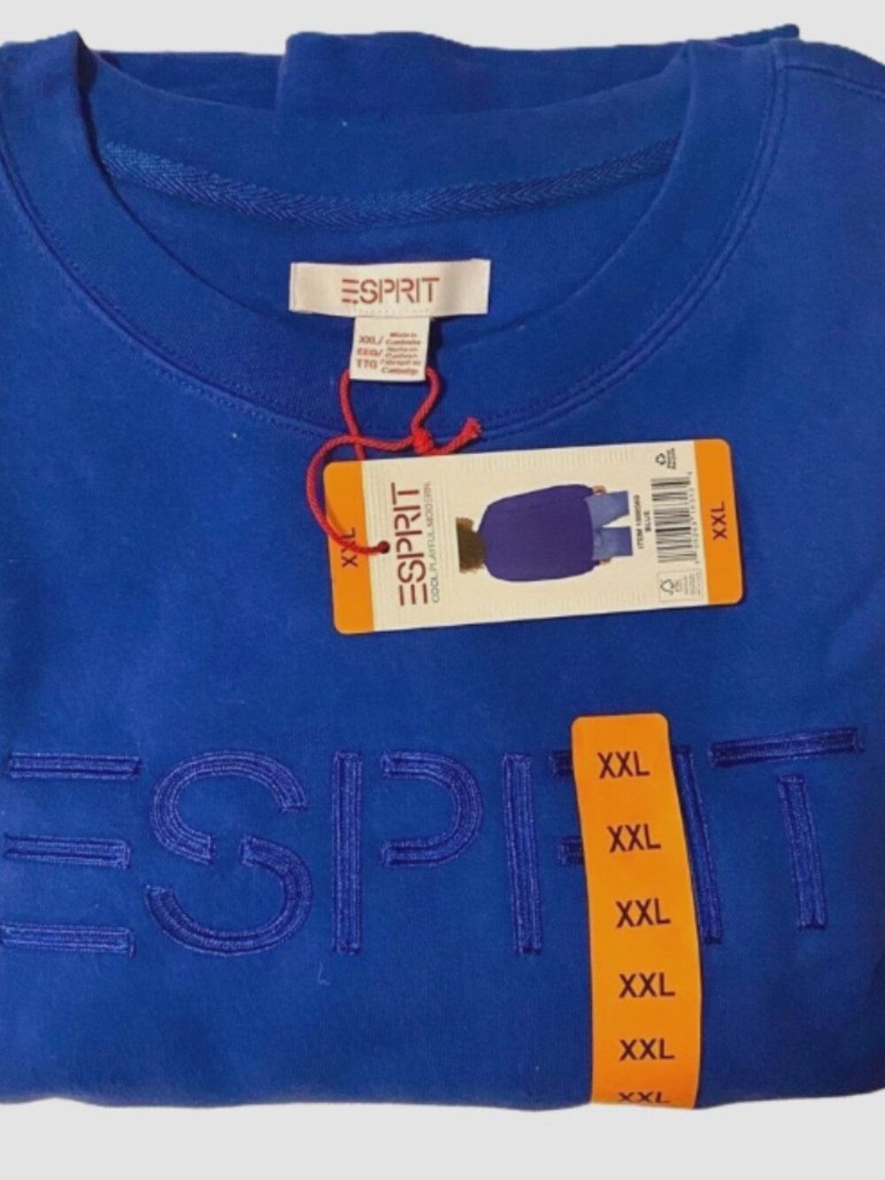 Esprit NWT Women's Logo 80's Crewneck Viral - Blue XXL.